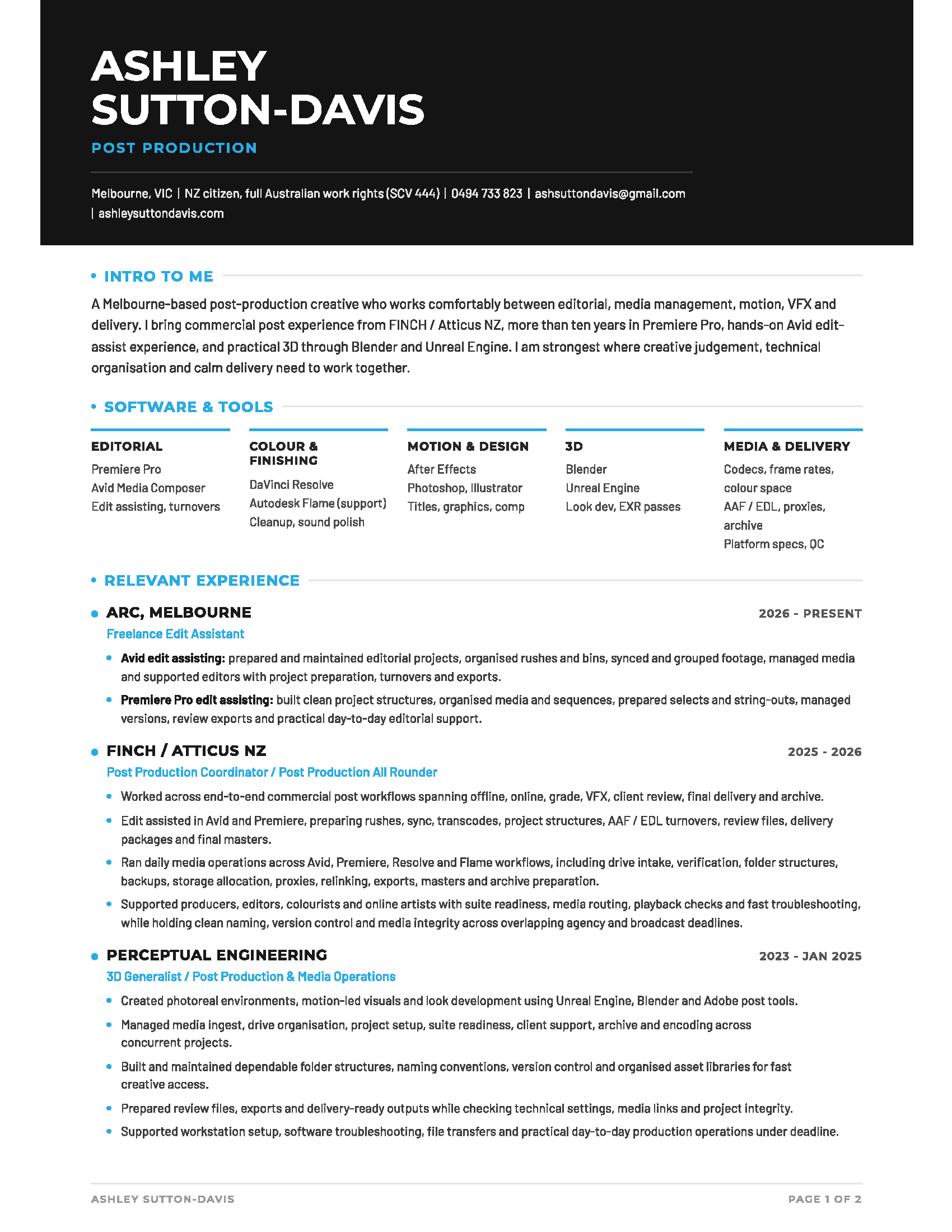 Preview of Ashley Sutton-Davis’ CV